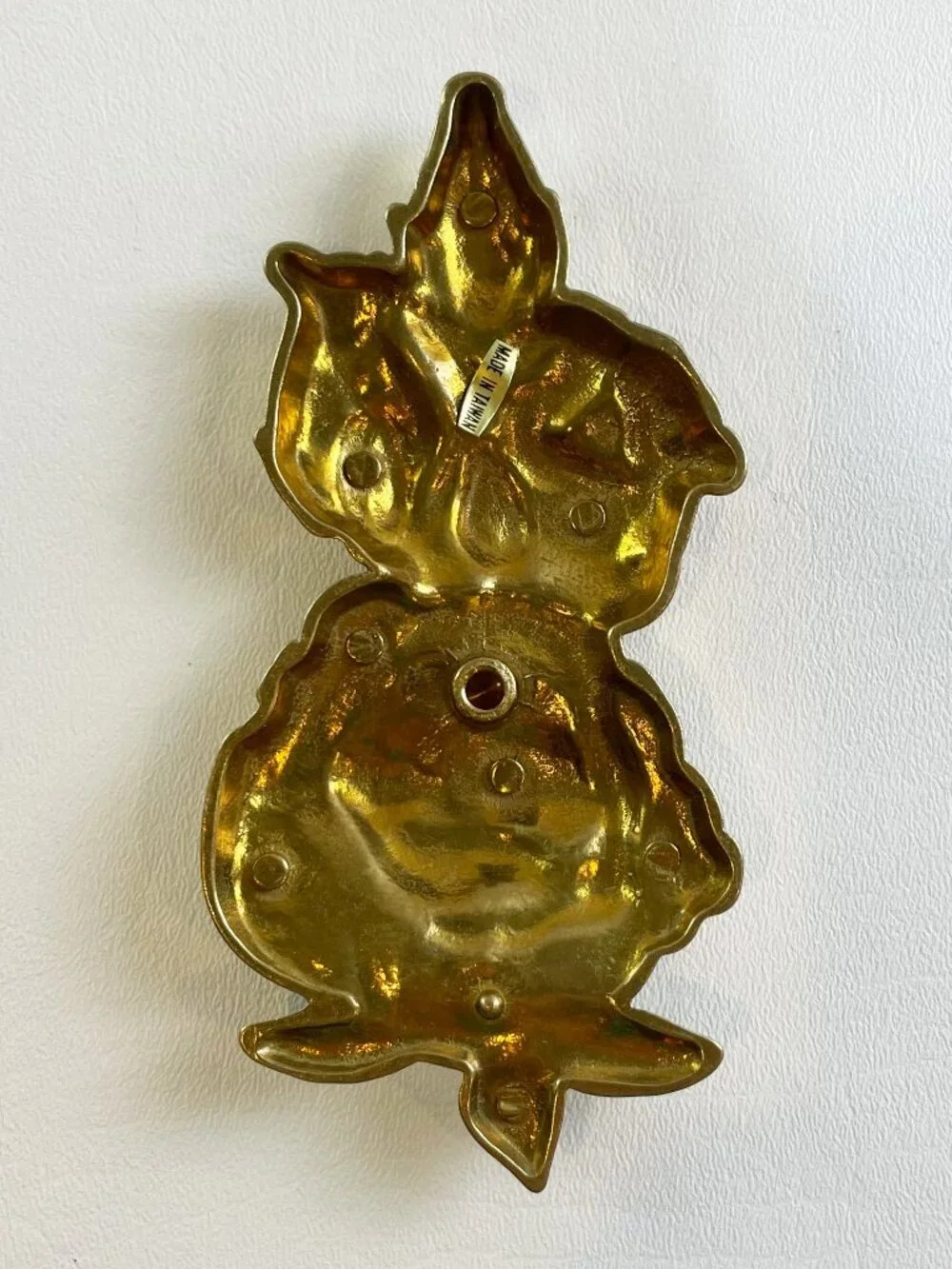 Vintage Brass Floral Rose Drapery Curtain Tieback / Holdback Ornament